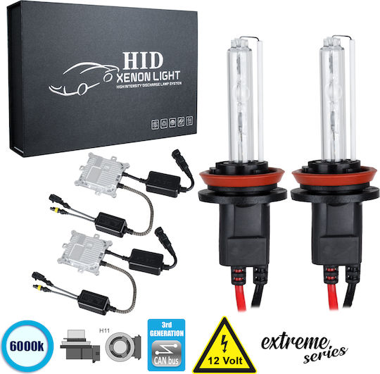 GloboStar Car Xenon Kit Extreme Series H11 CAN Bus 110W 9-16V 6000K Cold White