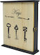 Ankor Wall Key Holder Wooden Keys Black 6 positions 22.5x6x26.5cm