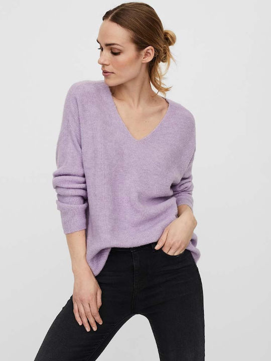 Vero Moda Bluze Damă Lungă cu Decolteu în V Lav...