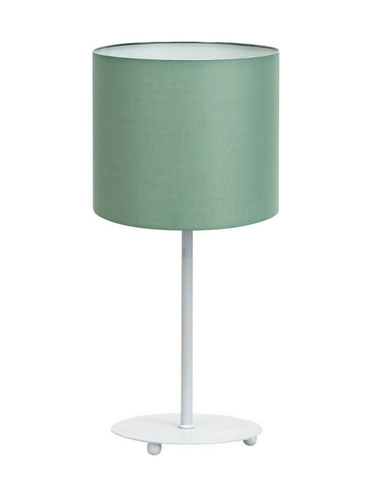 VK Lighting Metal Table Lamp for Socket E27 with Green Shade and White Base