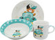 Ankor Feeding Set Car made of Porcelain Blue 3pcs
