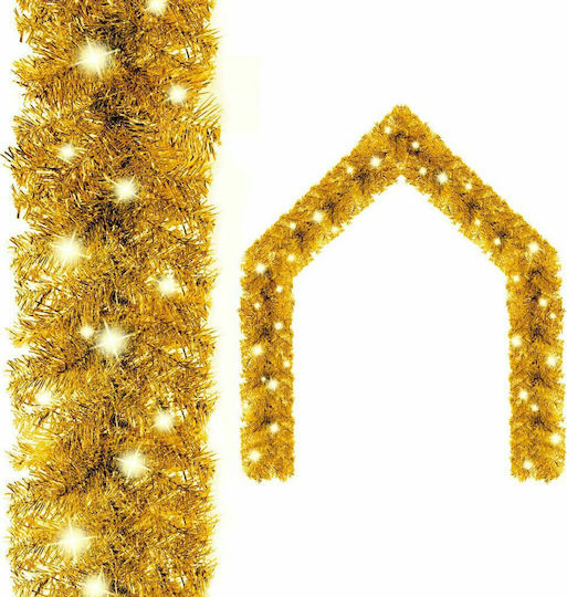 vidaXL Lighted Christmas Garland Gold 500cm 1pc