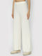Women's High-waisted Fabric Trousers Flared Regular Fit Beige