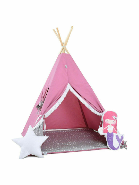 Loco Kids Indian Teepee Play Tent Stars Pink