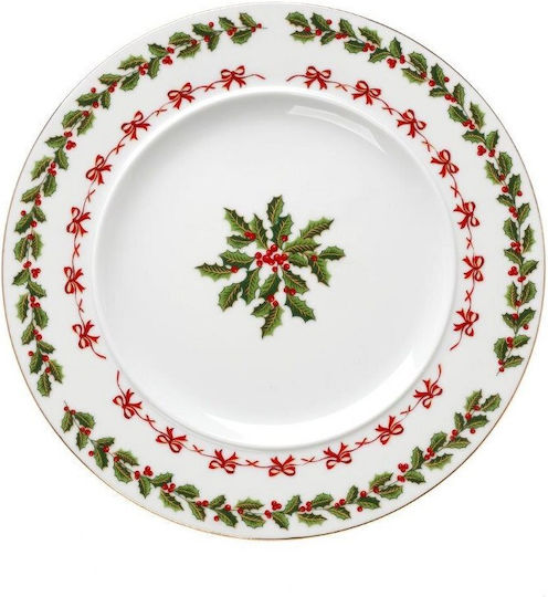 Cryspo Trio Weihnachtlich Platte Porzellan Weiß D27cm.