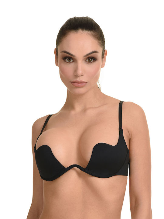Plunge Push Up Plunge Convertible Bra Black