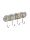 Click Antique Wall Hanger Home Wooden 4 Hooks White 47x6x22cm