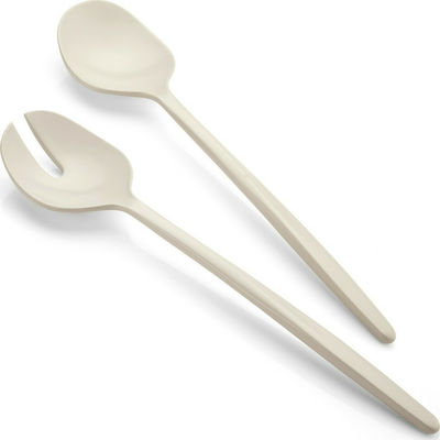 Guzzini Wooden Serving Utensil Set White 2pcs