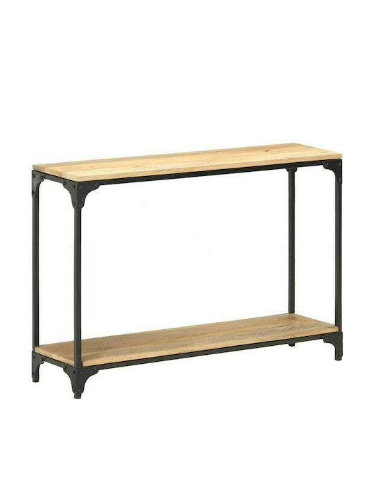 Console Table of Solid Wood & Metal Φυσικό L110xW30xH75cm