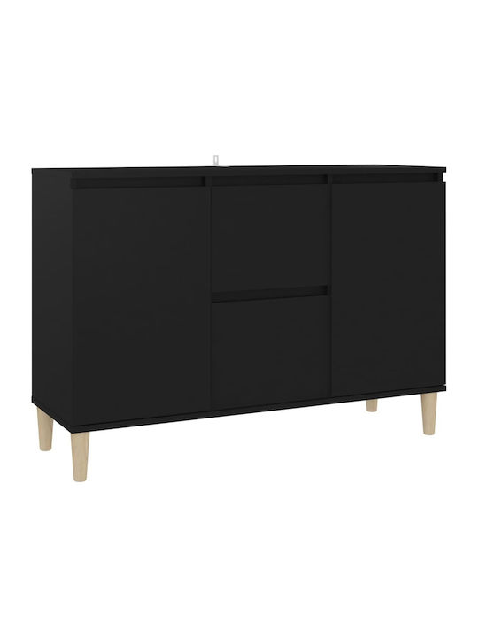 Wooden Buffet with Drawers Μαύρο L103.5xW35xH70cm