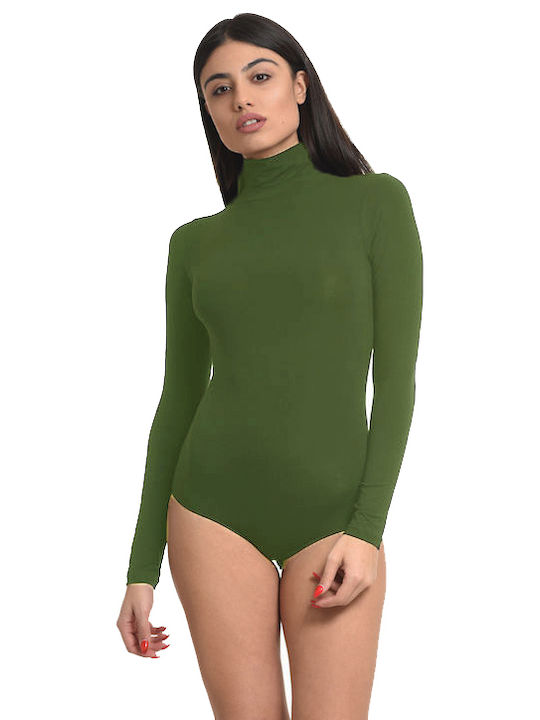 Helios Lingerie Long Sleeve Turtleneck Bodysuit Slim Fit Petrol