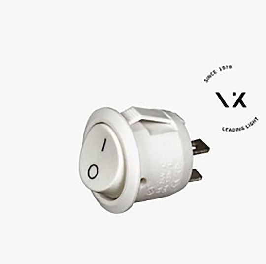 VK Lighting Διακόπτης Στρογγυλός On/Of Λευκό