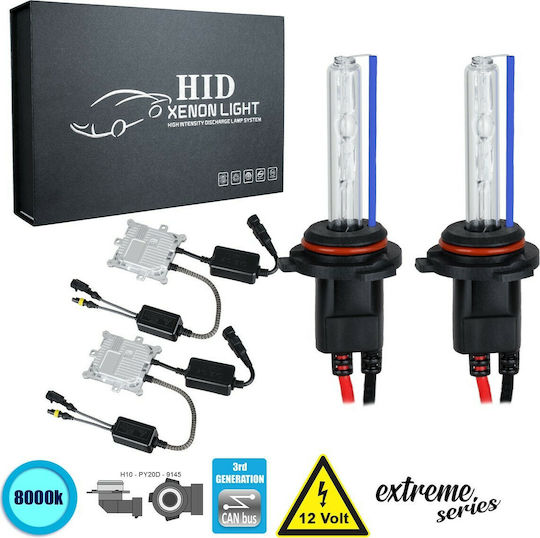 GloboStar Car Xenon Kit Extreme Series H10 CAN Bus 110W 9-16V 8000K Cold White