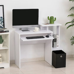 Wooden Computer Desk Λευκό L100xW40xH86.6cm