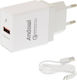 Andowl Charger with USB-A Port and Cable USB-C Quick Charge 3.0 Whites (Q-W061B)
