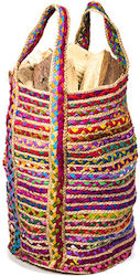 Synchronia Fabric Wood Carrying Bag 40x40x60cm Multicolored Synchronia Fabric Wood Carrying Bag 40x40x60cm Multicolored