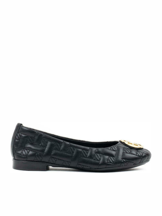 Synthetic Leather Ballerinas Black