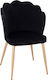 Avie Dining Room Velvet Chair Black / Gold 48x48x85cm 2pcs