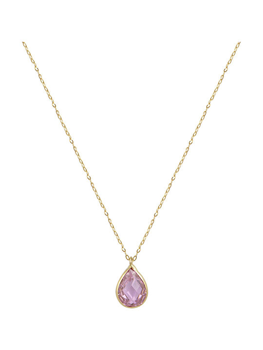 Necklace in 14k gold with rose gold and handmade chain K071