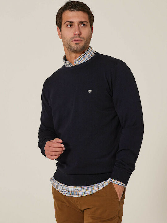 Fynch Hatton Herren Langarm-Pullover Marineblau