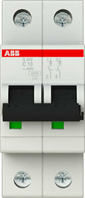 Abb S202-C10 2-Poles Automatic Circuit Breaker 10A 24760