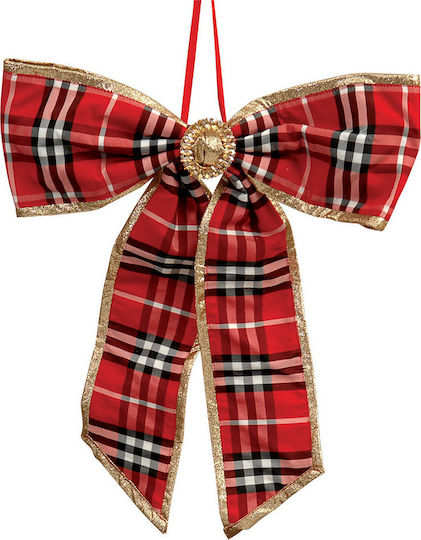Lianos Christmas Fabric Figure Bow Red 45x45x5cm