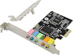 Powertech ​Εσωτερική PCI Express Κάρτα Ήχου 5.1 σε Ασημί χρώμα ST17