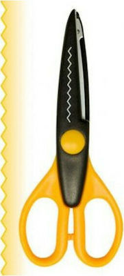 Tooth Scissors for Crafts 16cm with Metallic Blade Yellow