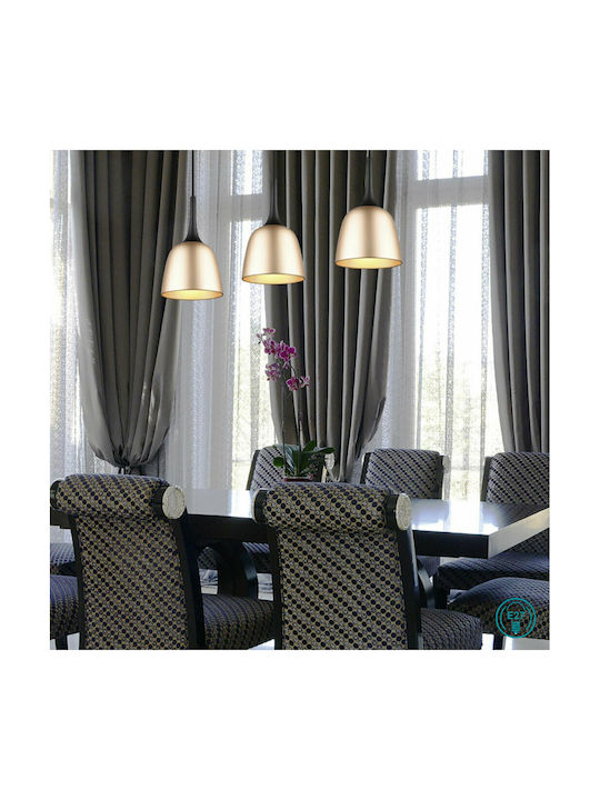 Trio Lighting Chiron Hängelampe Kupfer Schiene mit Fassung E27 90x20x20cm.