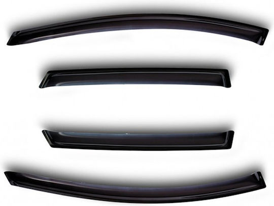 Novline Set of Windbreakers Front and Rear Car Dark Fime for Skoda Rapid 4pcs
