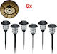 GloboStar Set of 6 Stake Solar Lights Lanterns 1W 100lm Warm White 3000K with Photocell IP65