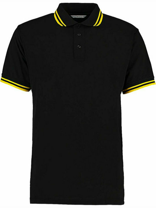 Kustom Kit KK409 Men's Promotional Polo T-Shirt Black / Yellow