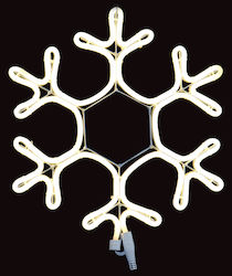 Lianos Christmas Outdoor Illuminated Νιφάδα Figure White with Light Tube 40x40cm