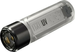 NiteCore Rechargeable Keychain Flashlight LED UV Waterproof IP66 with Maximum Brightness 70lm Tiki 9110101145