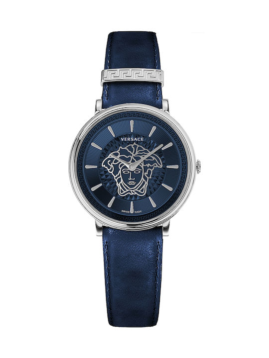 Versace Uhr mit Blau Lederarmband