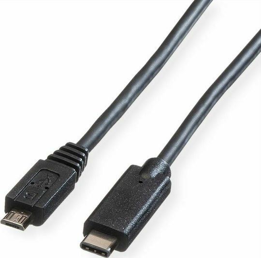Roline USB 2.0 Kabel USB Typ-C männlich - micro USB-A Schwarz 2m 11.02.9021