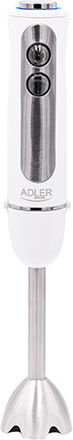 Adler Blender De Mână Cu Tijă Din Inox 1500W Alb