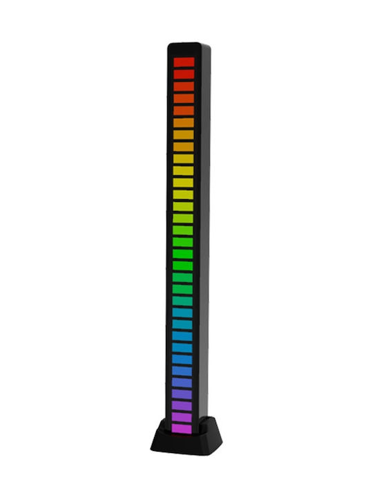 Decorativă Lampă cu Iluminare RGB LED Baterie Bară de iluminare LED cu bază de recunoaștere vocală și variație de culoare, negru Negru