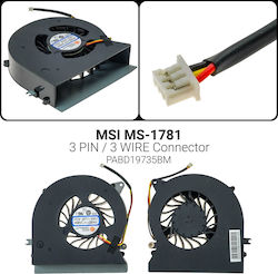 Laptop Fan for MSI MS-1781/MS-1782/GT72