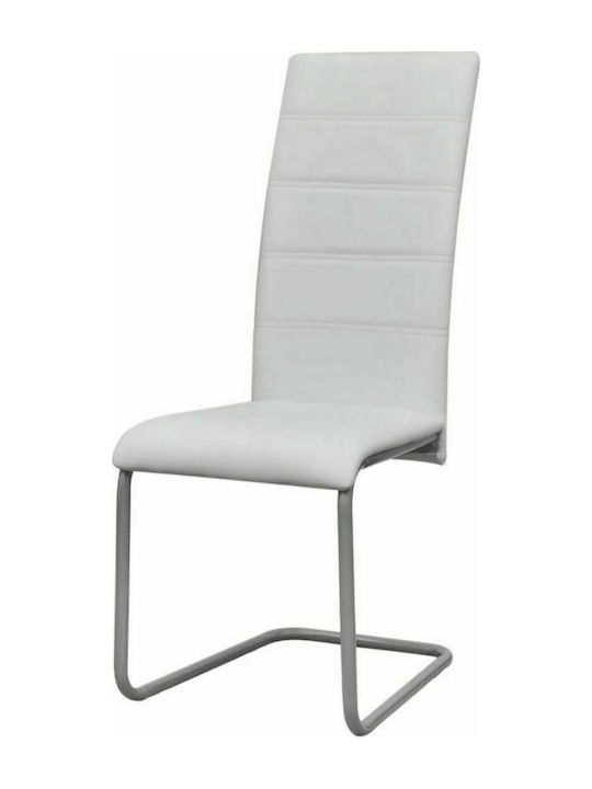 Πρόβολος Dining Room Artificial Leather Chair White 41x52.5x102.5cm 6pcs