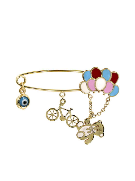 Roloi Kaliamanis Child Safety Pin made of Gold 9K for Boy