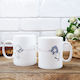 Set of white mugs "I Love You" suitable gift for a couple for Valentine's Day