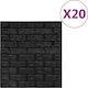 Self-Adhesive 3D Wall Panel Black Foam 70x77cm 20pcs