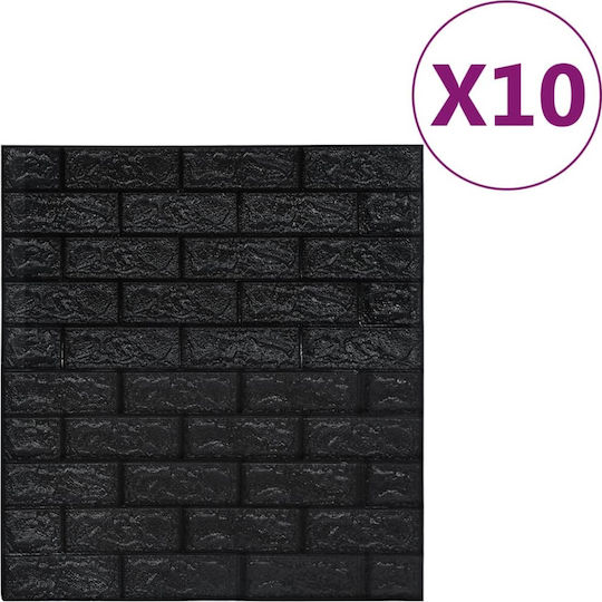 3D Wall Panels Foam Adhesive Black Foam Black 70x77cm 10 Pieces