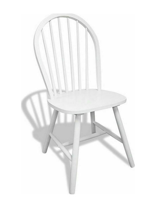 Dining Room Wooden Chair White 46.5x52x94cm 2pcs