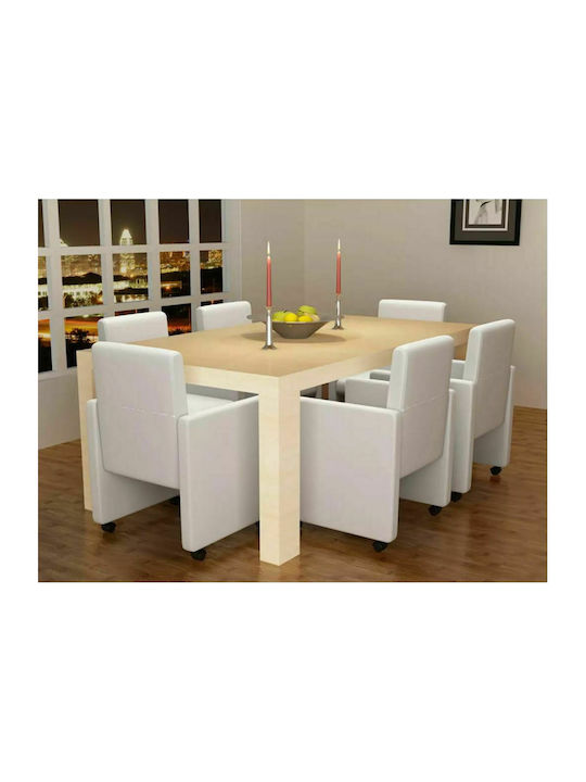 Stühle Speisesaal Weiß 6Stück 58.5x65x88cm