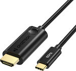 Choetech CH0019 HDMI 2.0 Cable HDMI male - USB-C male 1.8m Μαύρο