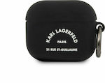 Karl Lagerfeld 21 Rue ST-Guillaume Silicone Case with Keychain Black for Apple AirPods 3