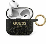 Guess GUA3SGGEK Hülle Silikon mit Haken in Schwarz Farbe für Apple AirPods 3