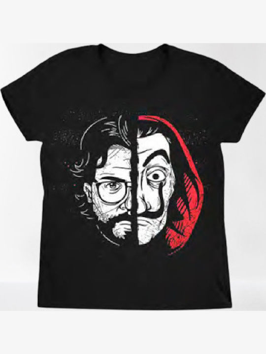 La Casa de Papel Crop Circle El Profesor T-shirt σε Μαύρο χρώμα